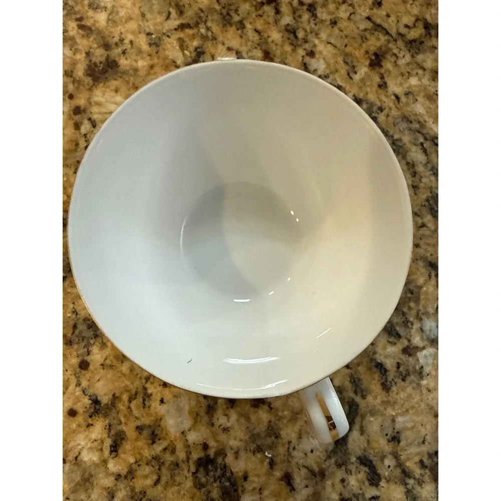 Royalton China Co Japan Translucent Porcelain Tea‎ Cup White Gold Band Rim